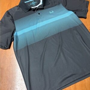 Cinch Black and Light Blue Polo Shirt